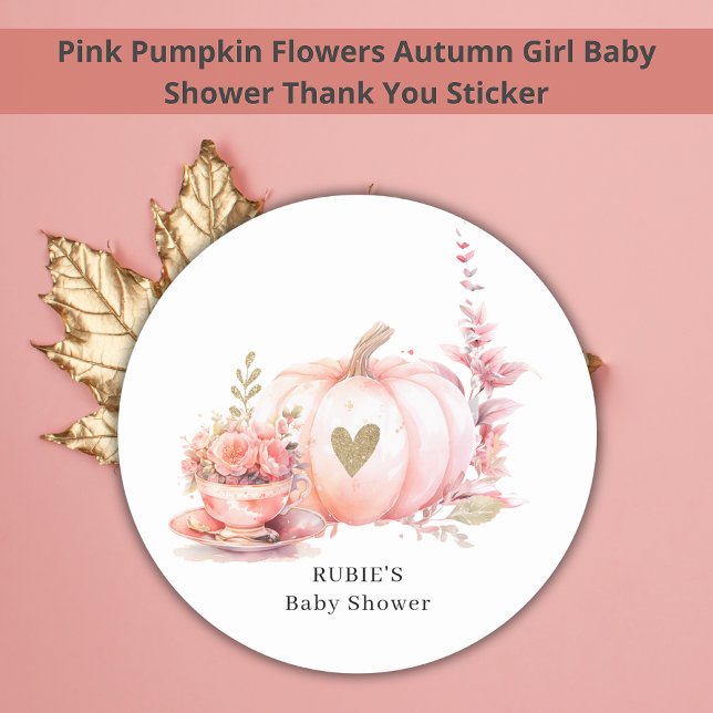 Adesivo Coração Dourado Floral Pumpkin Rosa Esbranquiçado (Criador carregado)