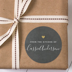 Adesivo Coração Dourado Moderno Quadro Negro Da Cozinha de