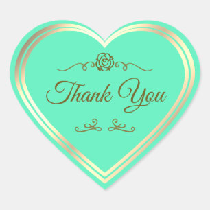 Adesivo Coração Dourado Quadro Brilhante Vintage Rosa Bonito Obrig