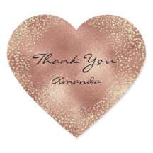 Dourado Rosa Glitter Skinny Name Glass Heart Obrig