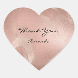 Adesivo Coração Dourado Rosa Skin Beauty Name Bridal Heart Obrigad