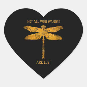 Adesivo Coração Dragonfly Lover Nem Todos Que Deslocam São Perdi