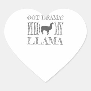Adesivo Coração Drama Llama Fez Drama Alimentar Meu Lama