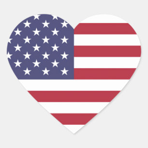 Adesivo Coração Drapeau Etats-Unis