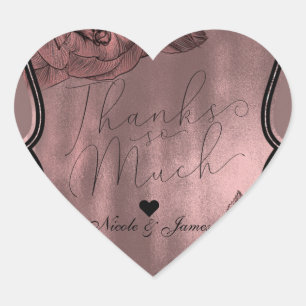 Adesivo Coração Dusty Rosa Rosa Dourada Glam Floral Glam Glam Casa