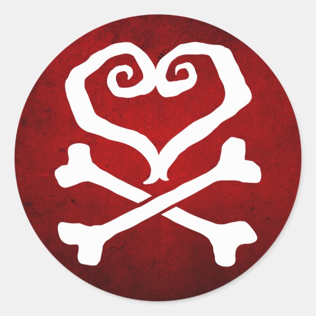 Adesivo Coração e Crossbones (Frente)
