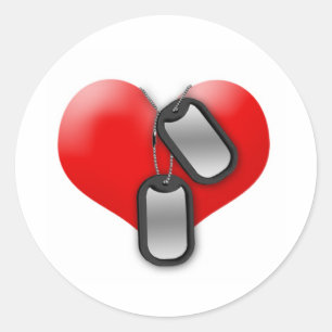 Adesivo Coração e Dog tags