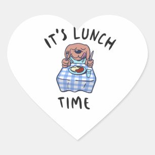 Adesivo Coração É hora do almoço