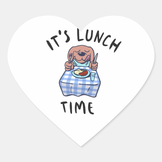 Adesivo Coração É hora do almoço (Frente)