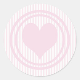 Adesivo Coração e listras rosa e branca