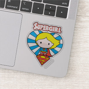 Adesivo Coração e Logotipo da Supergirl Chibi Starburst