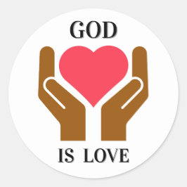 Adesivo Coração e Mãos Cristãs Deus é Amor