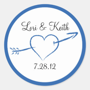 Adesivo Coração e seta azuis