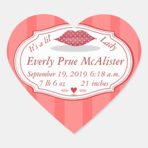 Adesivo Coração É uma menina Hipster Vintage