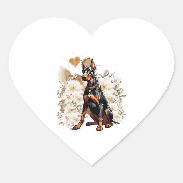 Adesivo Coração Ear Doberman A Gift Para Doberman Lovers Cl (Frente)