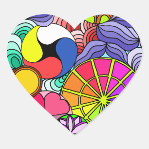 Adesivo Coração Earth Mandala Heart