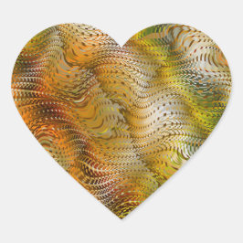 Adesivo Coração Earthtone Faux Snakeskin Heart Stickers