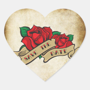 Adesivo Coração Economias Rockabilly do rosa do tatuagem os selos