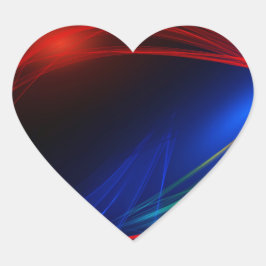 Adesivo Coração Efeito abstrato azul vermelho e verde do espiral