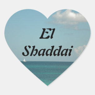 Adesivo Coração EL Shaddai - toda suficiente