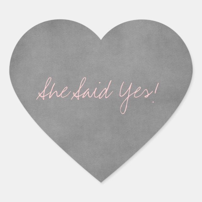 Adesivo Coração Ela Disse Sim, Stickers (Frente)