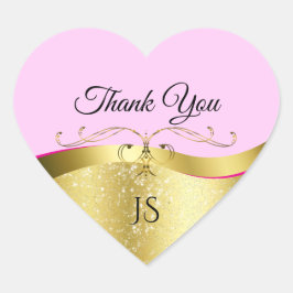 Adesivo Coração Elegance Wavy Dourado Decor sobre Rosas claro Obri