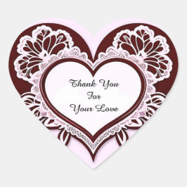 Adesivo Coração Elegant Heart Card With Red Roses