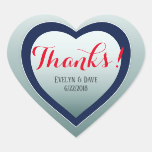 Adesivo Coração Elegant thank you couples Custom texts CC0983