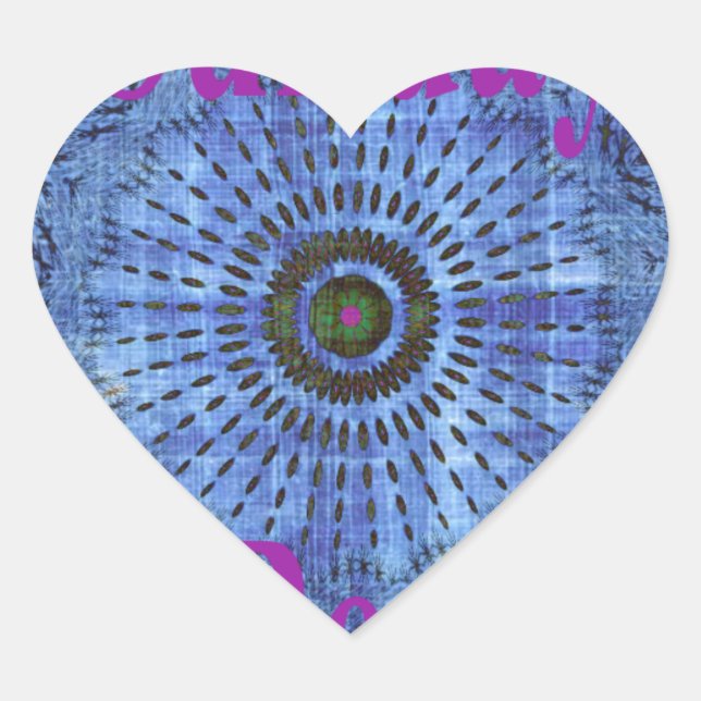 Adesivo Coração Elegante Blue denim motif vetor impressão (Frente)