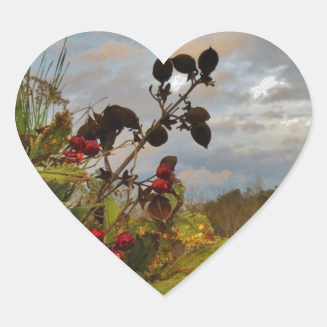 Adesivo Coração Elegante Holly Christmas, (Frente)