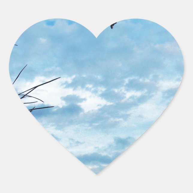 Adesivo Coração Elegante Holly Christmas, céu azul (Frente)