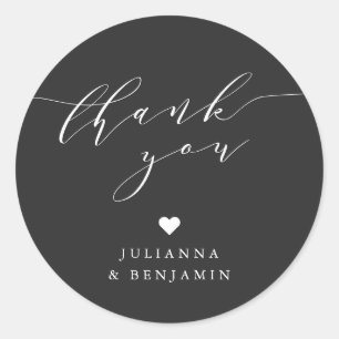 Adesivo Coração Elegante Minimalista Personalizado Preto O