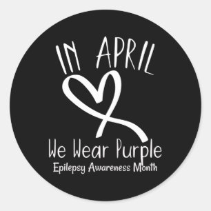 Adesivo Coração Em Abril Vestimos Consciência da Epilepsia