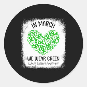 Adesivo Coração Em Março Vestimos Doença Renal Verde Aware