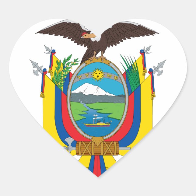 Adesivo Coração emblema do equador (Frente)