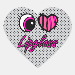 Adesivo Coração Emo Eye Heart I Love Lipgloss