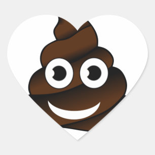 Adesivo Coração emoji de cocô engraçado