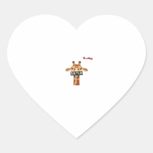 Adesivo Coração emoji insultando a cara de girafa zangada
