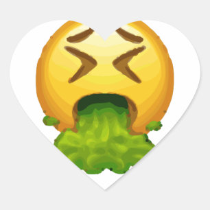 Adesivo Coração emoji que puking
