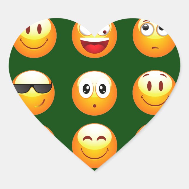 Adesivo Coração emoji verde-escuro (Frente)