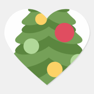 Adesivo Coração emojis de árvore de natal
