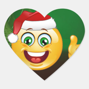 Adesivo Coração emojis de Papai Noel