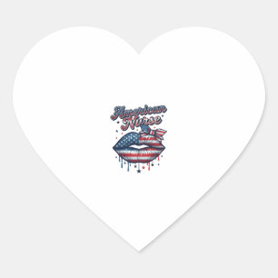 Adesivo Coração Enfermeira Americana Desenho de Camisa Vetorial Lá