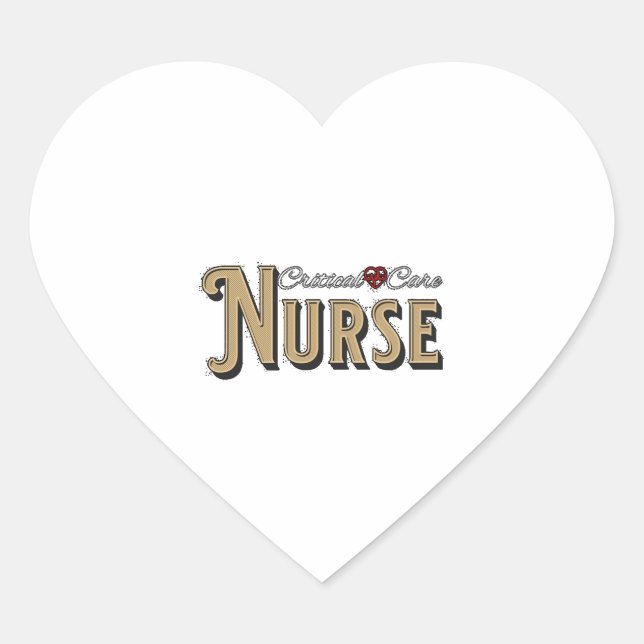 Adesivo Coração Enfermeira de Cuidados Críticos - Nur Registrado d (Frente)