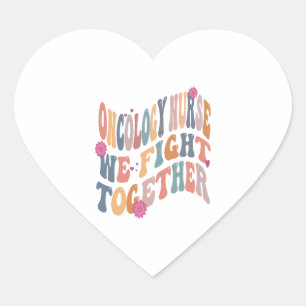 Adesivo Coração Enfermeira de Oncologia de Groovy Retro Heme Enfer