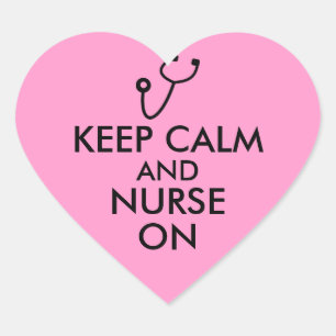 Adesivo Coração Enfermeiro Presente Estetoscópio Manter Calmo e En