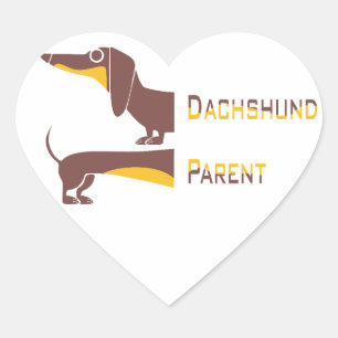 Adesivo Coração Engraçado e fofo dachshund para os pais de cães lo