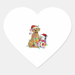 Adesivo Coração Engraçado Labrador Cão de Natal Tee Snowman Xmas L
