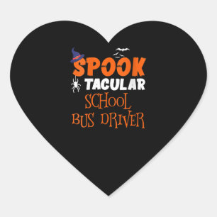 Adesivo Coração Engraçado motorista de ônibus escolar Spooktacular