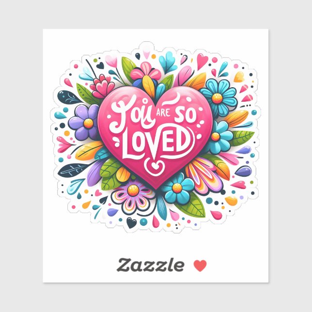 Adesivo Coração Entre Flores Inspira Amor (Folha)